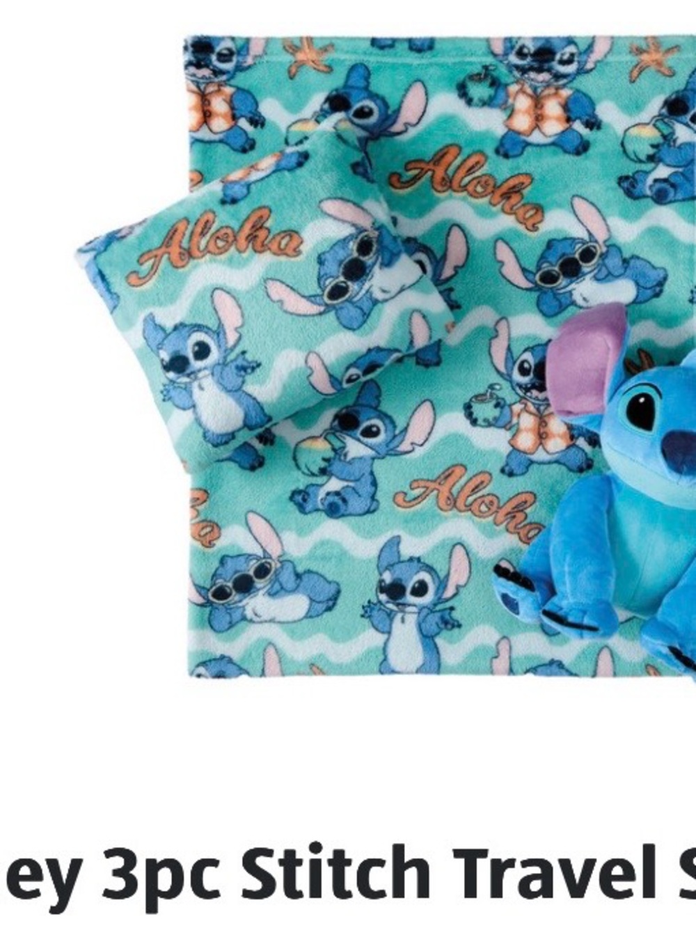 Disney Aldi Stitch Aloha Aqua Throw Blanket Set